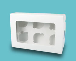 Caja blanca con ventana 6 cupcakes